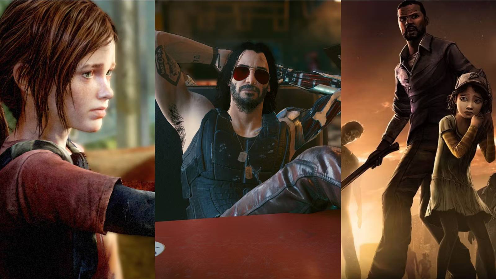 The Last Of Us, Ellie, Cyberpunk 2077, Johnny Silverhand, Telltale's The Walking Dead, Lee And Clementine
