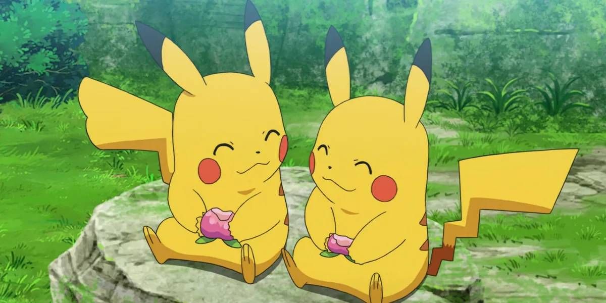 Pikachu and a Friend in the Pokemon Anime