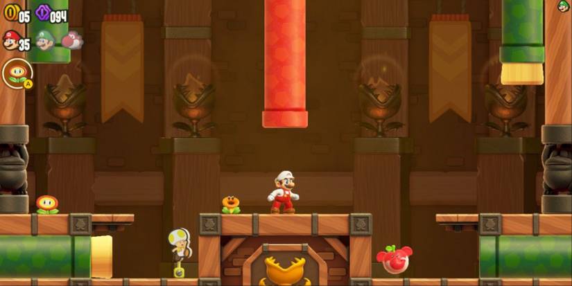 mario choosing power ups pipe rock rumble