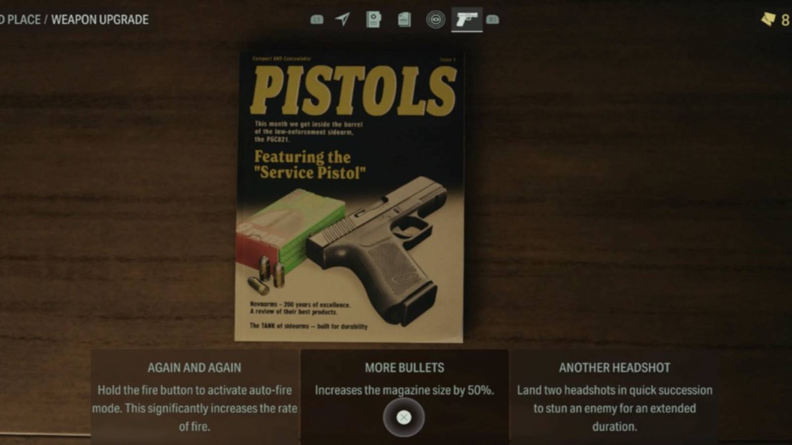 pistol weapon upgrade alan wake 2