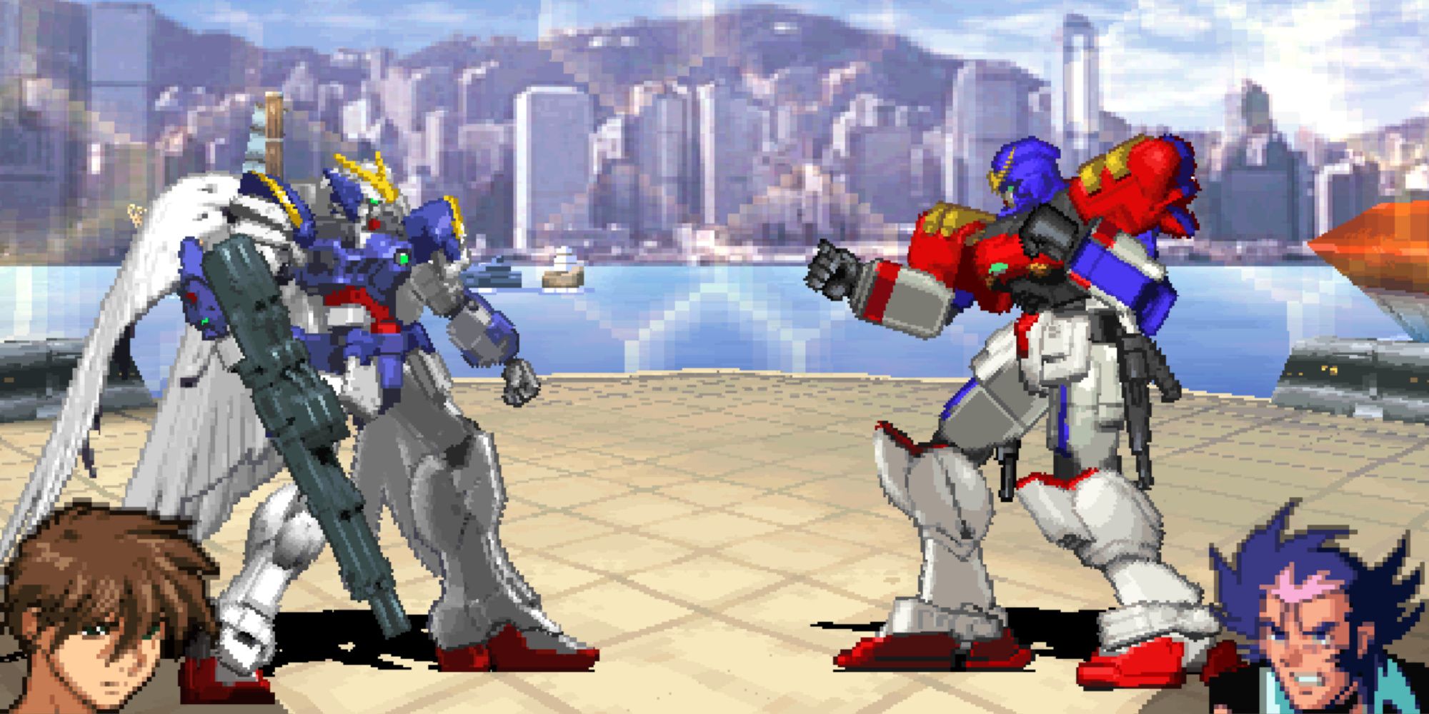 Playing a match in Gundam Battle Assault 2