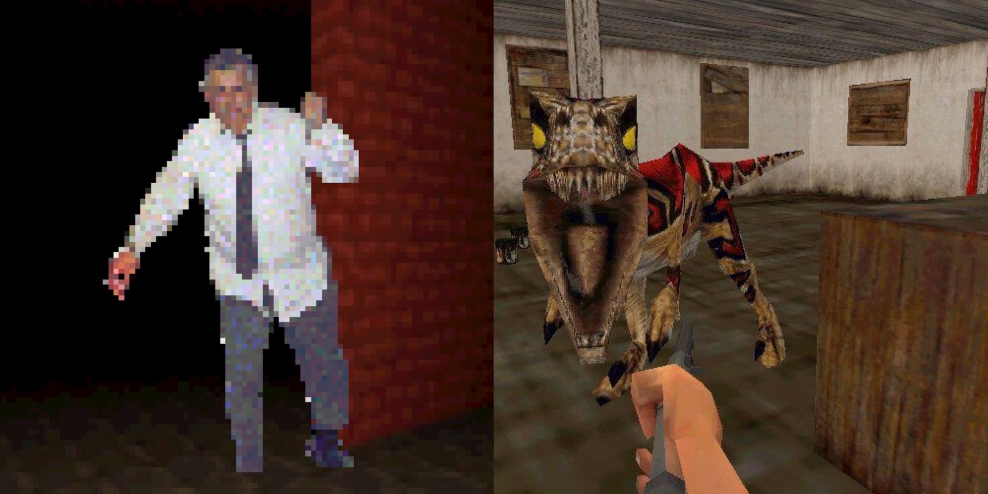 Plumbers don't wear tie and jurassic park trespasser split image