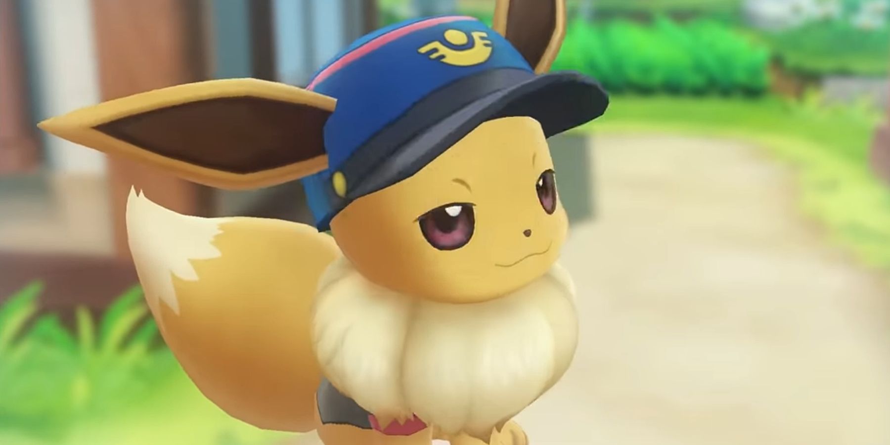 pokemon lets go trailer eevee with hat