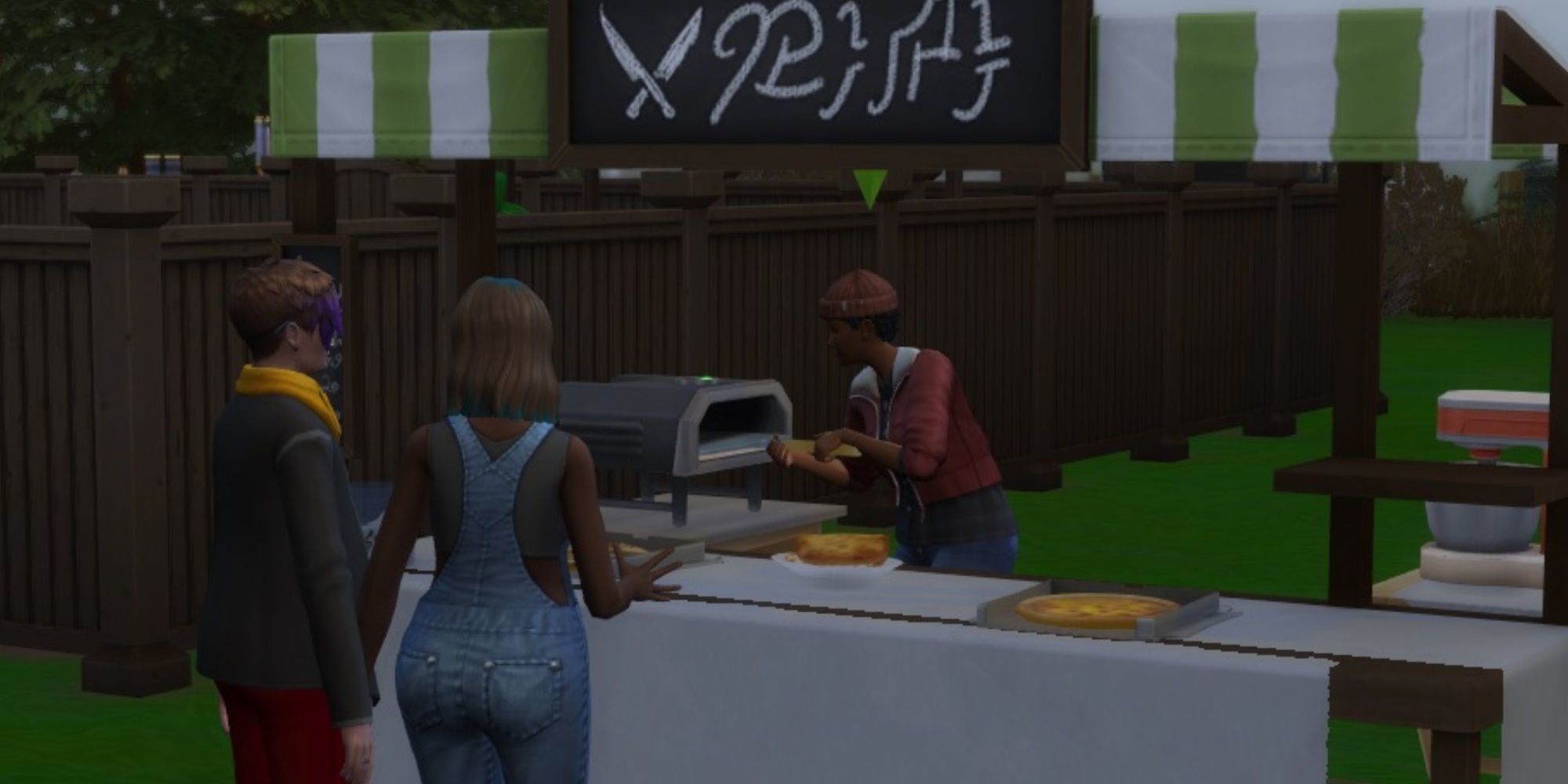 using portable pizza oven to restock meals stand