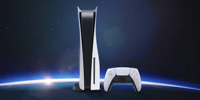 ps5 console and controller on planet