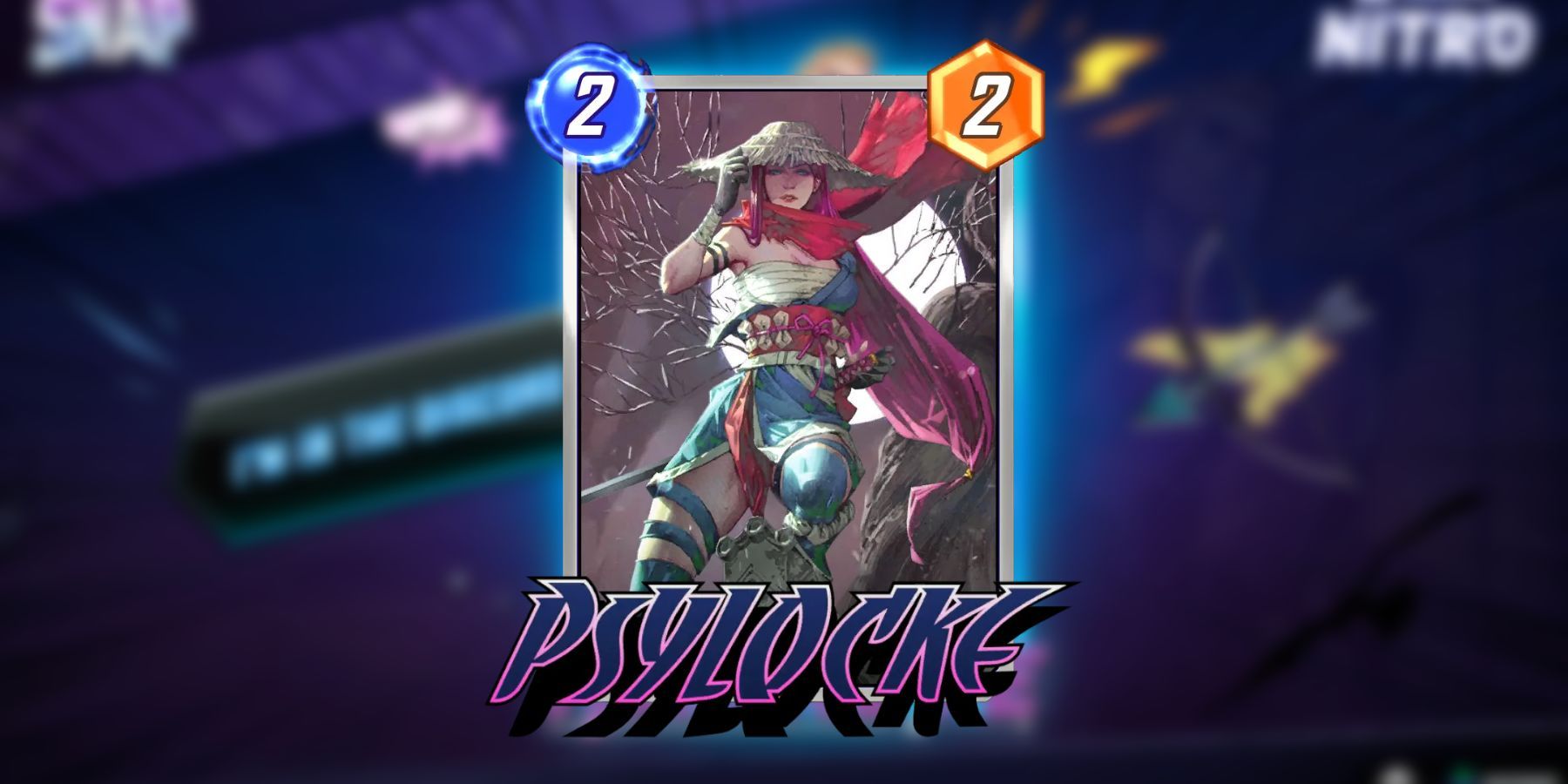 image showing the psylocke card in marvel snap.