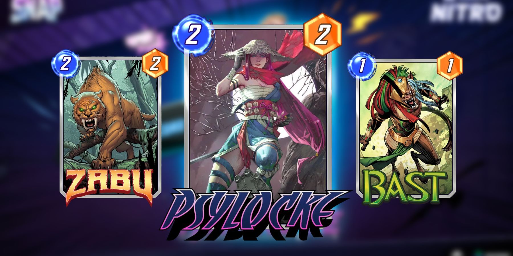 image showing the best cards for psylocke deck in marvel snap. 