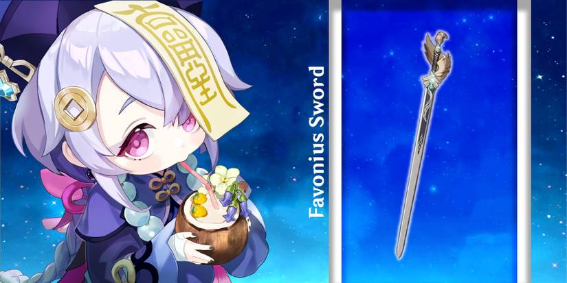 qiqi using favonius sword in genshin impact