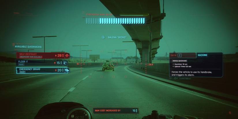 Quickhacking vehicle in Cyberpunk 2077: Phantom Liberty