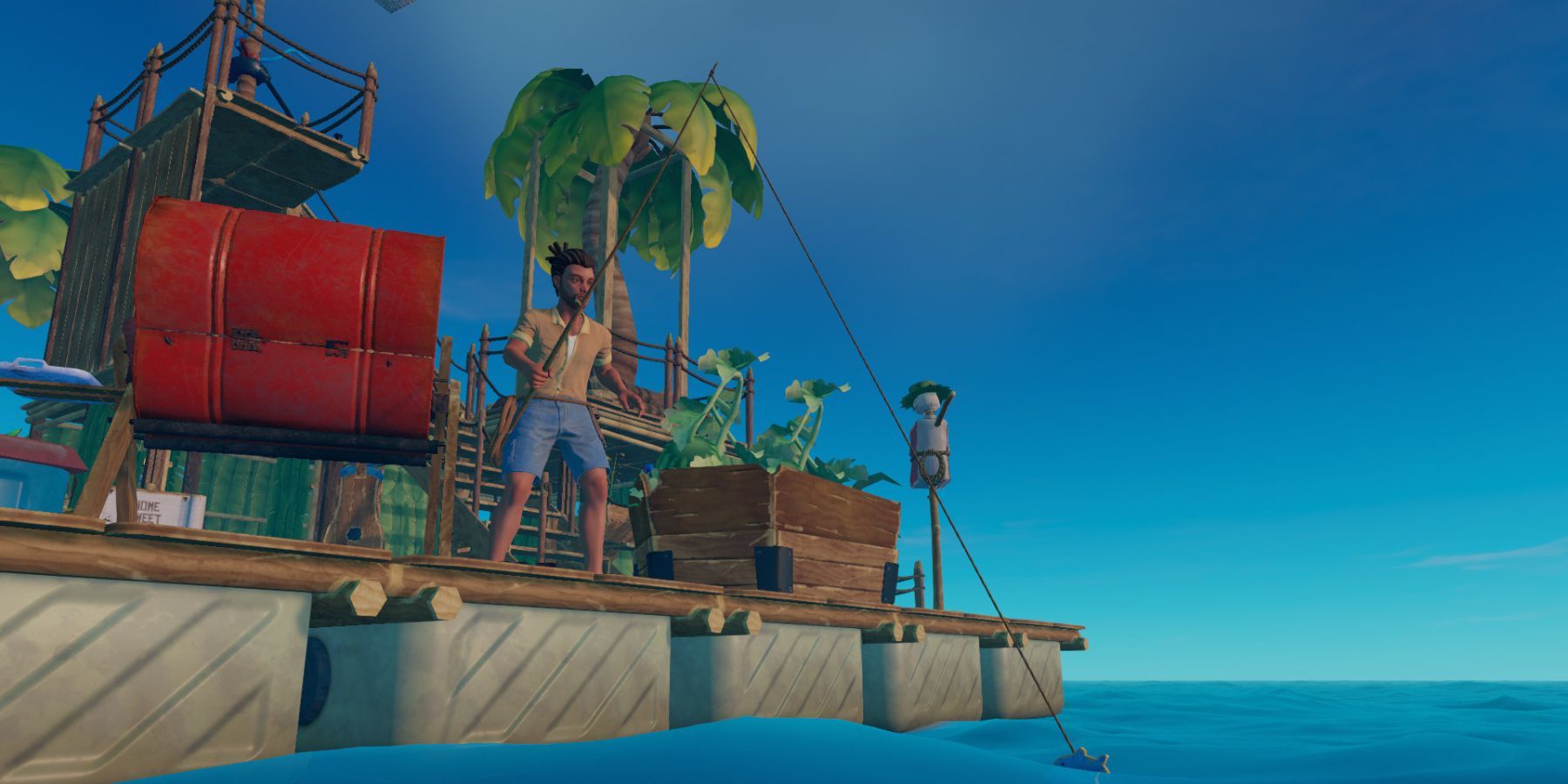 a player staring at the ocean