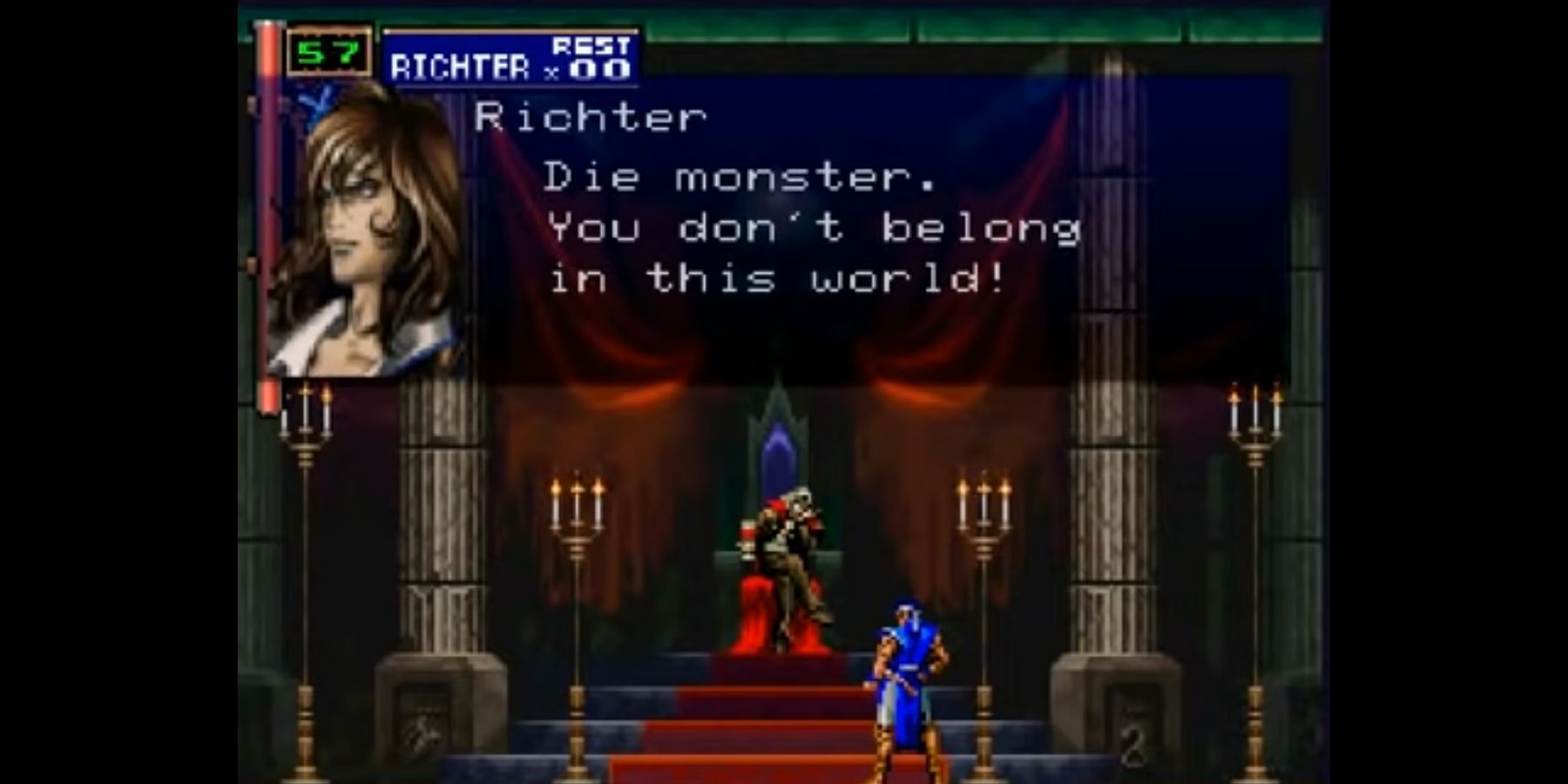 Richter confronting Dracula before they fight