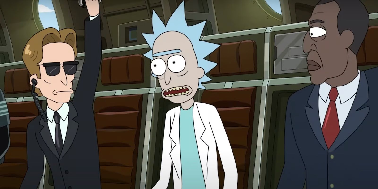 Rick flies with the President in Rick and Morty