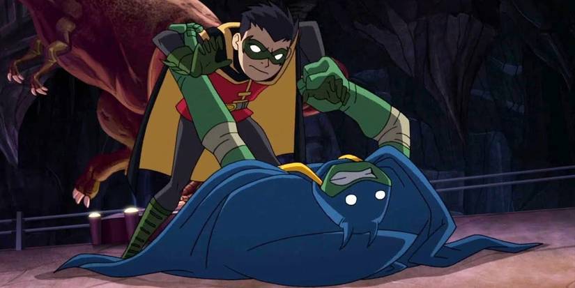 Robin and Michelangelo in Batman vs. Teenage Mutant Ninja Turtles
