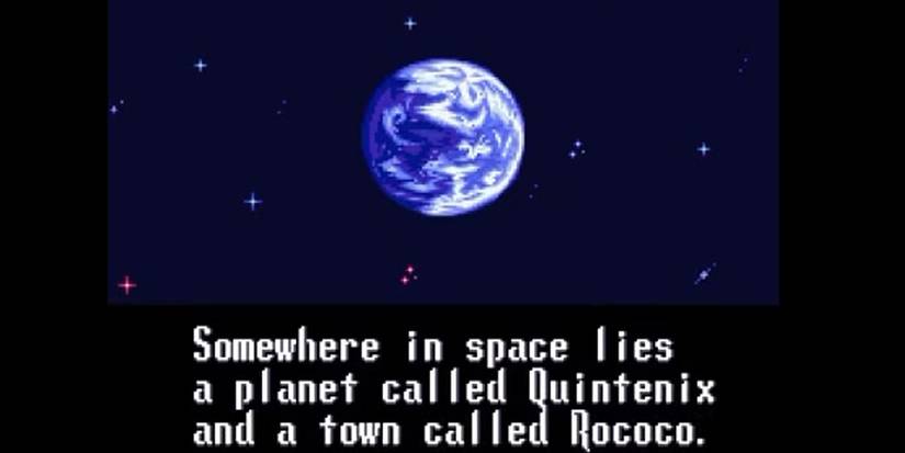 a cinematic from robotrek showing a planet