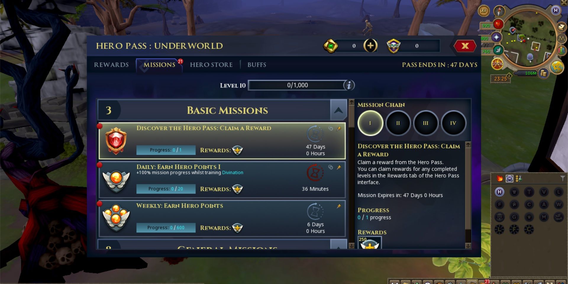 The interface for RuneScape 3's controversial Hero Pass system.