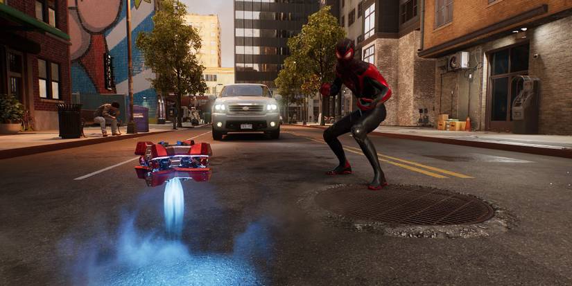 Miles Morales with a gadget