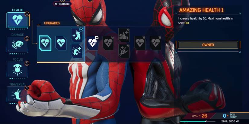 Suit Upgrades for peter and miles