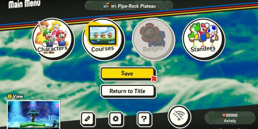 visitng main menu to save game