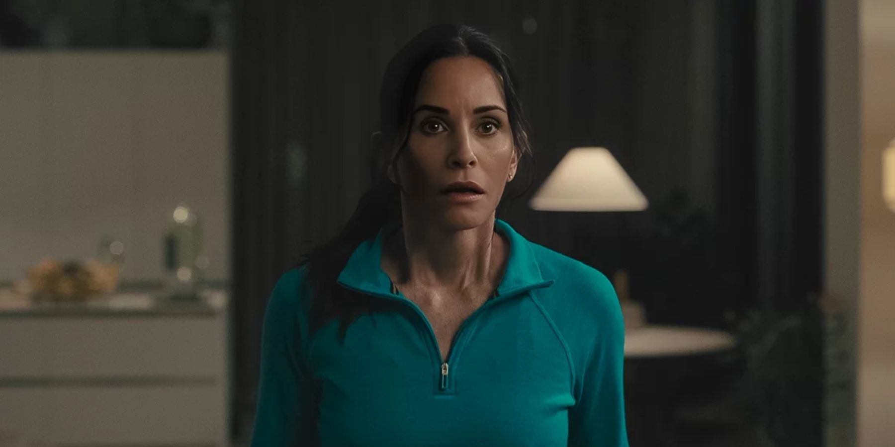 Gale Weathers (Courteney Cox) looking scared in Scream 6