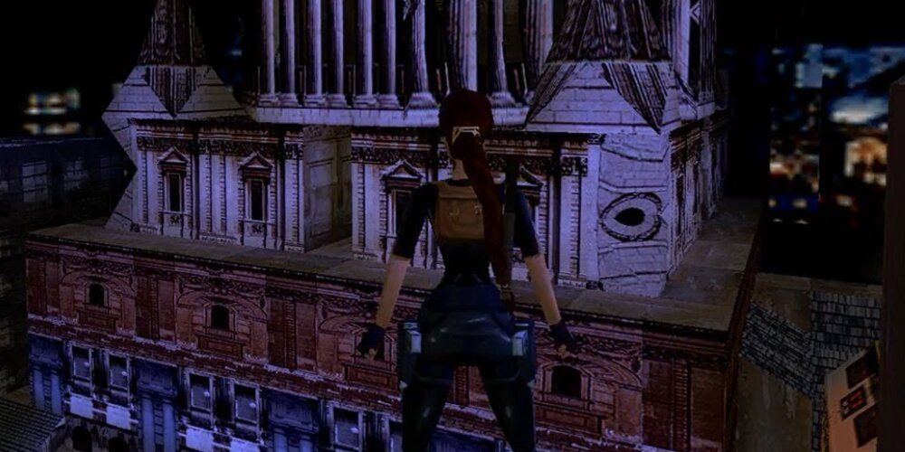 Lara Looking At A Building In London