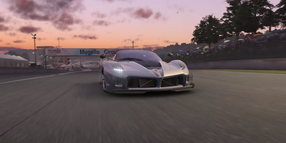 Car Driving Through Mugello Circuit Forza Motorsport (2023)