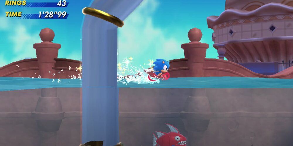 Sonic Running Across Water