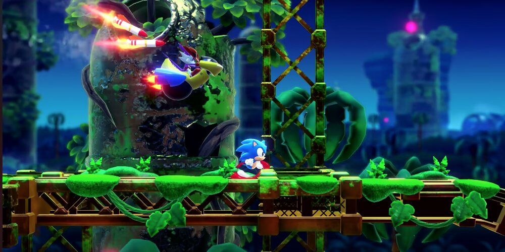 Sonic Running From Spike Boss In Sonic Superstars