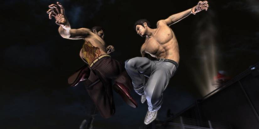 Kiryu And Yoshitaka Mane Jumping In The Air