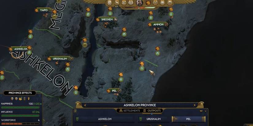 Outposts In Ashkelon Province In Total War Pharaoh