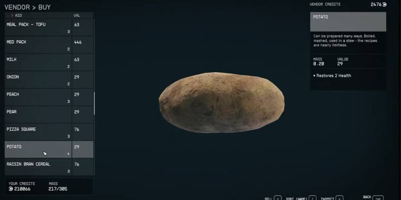 Potato Description In Starfield
