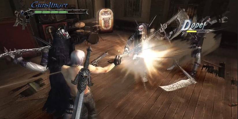 Dante Firing Ebony And Ivory At Demons 