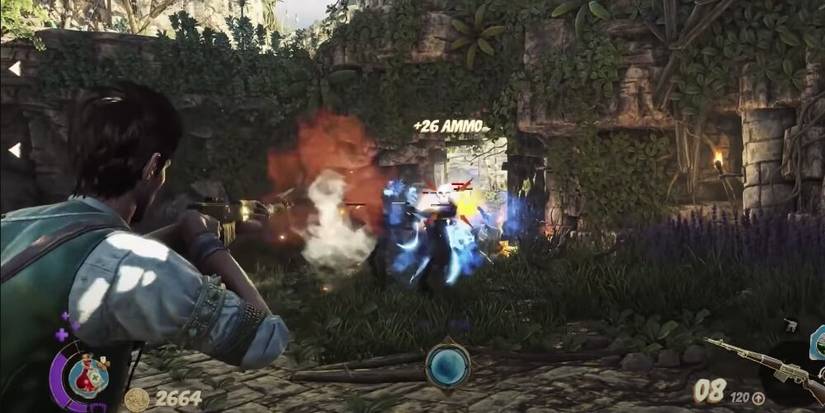 Francis Healing himself After Firing An SMG At Enemies