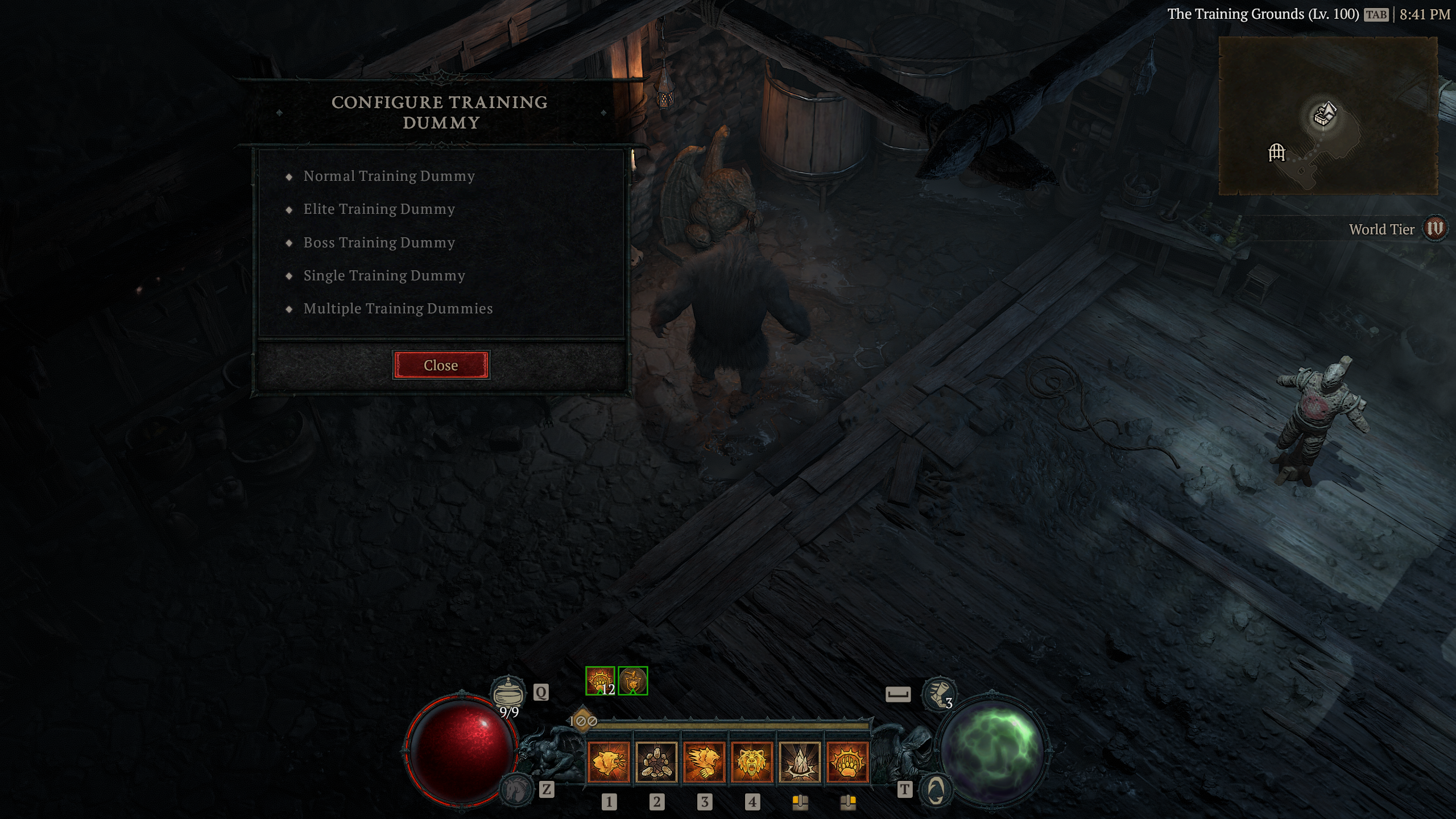 Locating the Training Dummy in Diablo 4