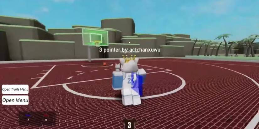 An image of a player shooting a three pointer in Basketball Mypark 2K21