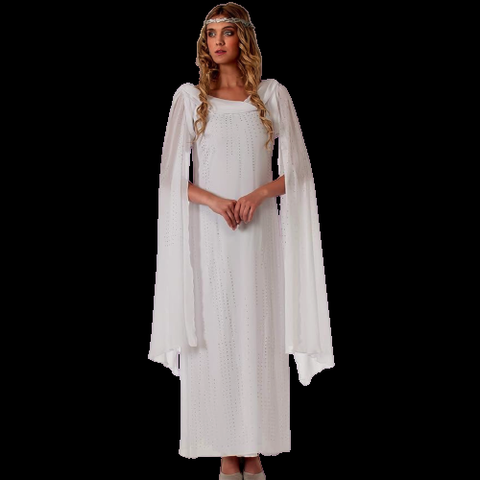 A person dressed in a Galadriel costume