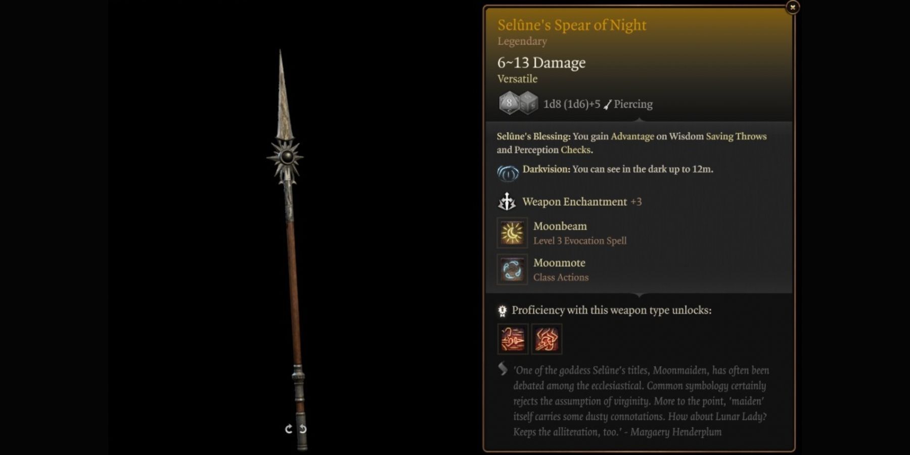 Selune's Spear of Night in BG3