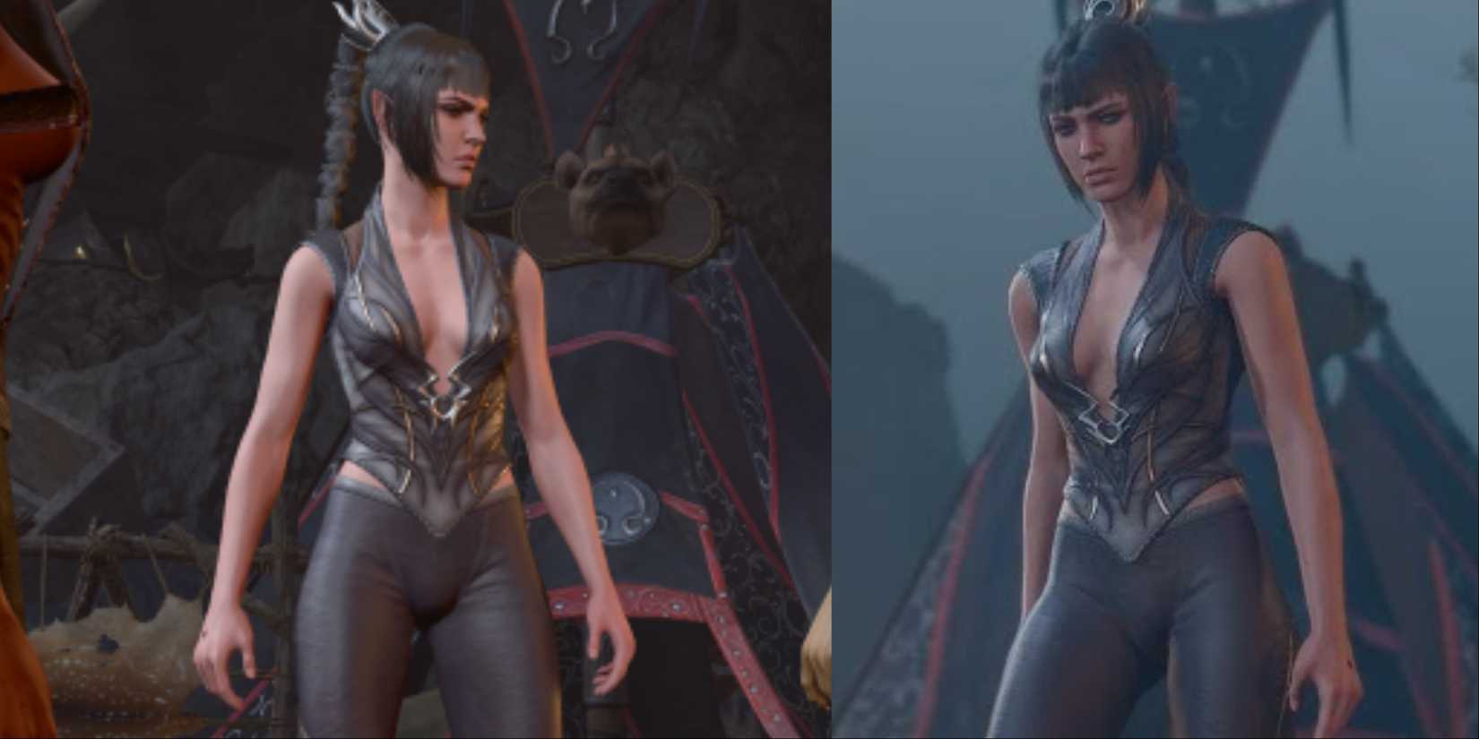 shadowheart's clothes split image bg3