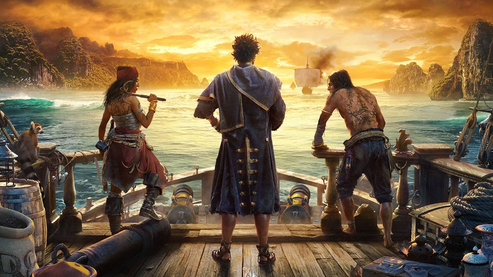 skull and bones key art pirate ship