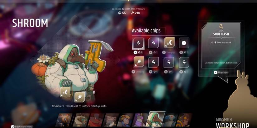 Soul Hash chip upgrade in Endless Dungeon