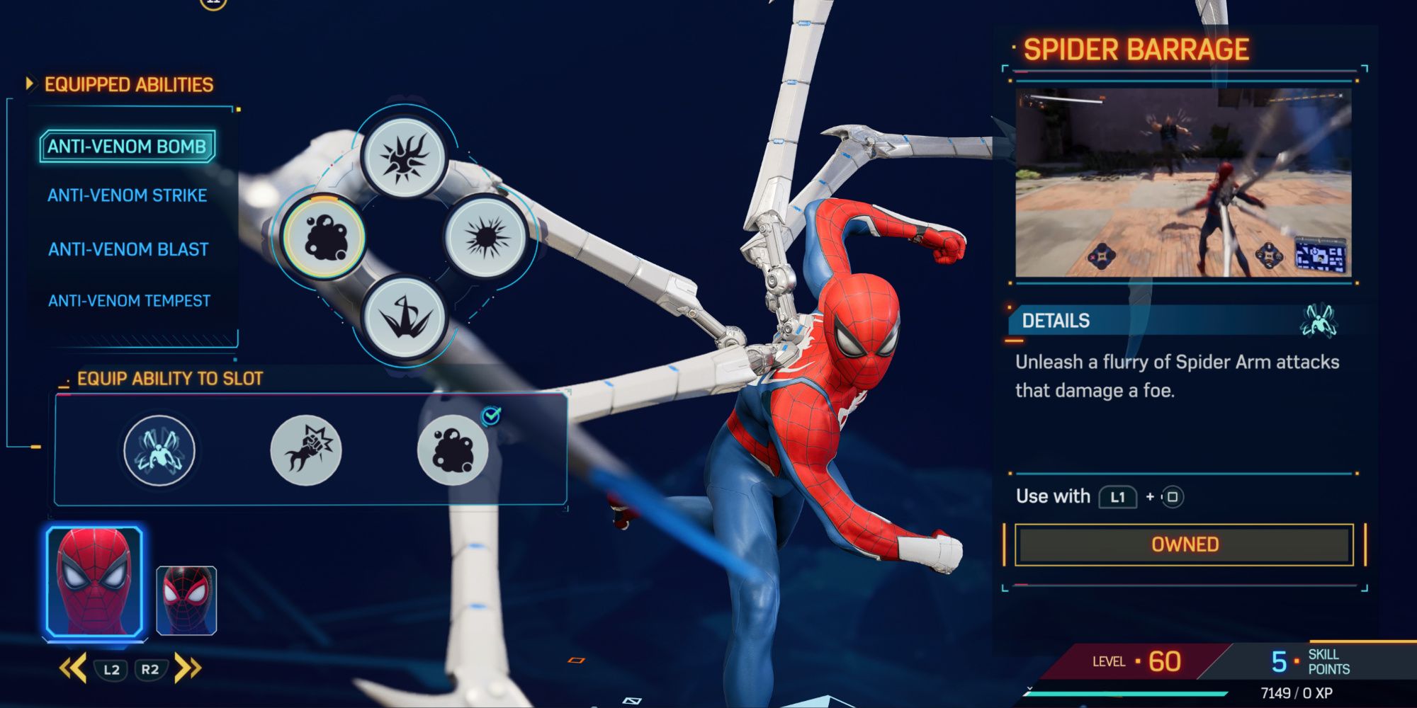 Spider Barrage ability in Marvel's Spider-Man 2