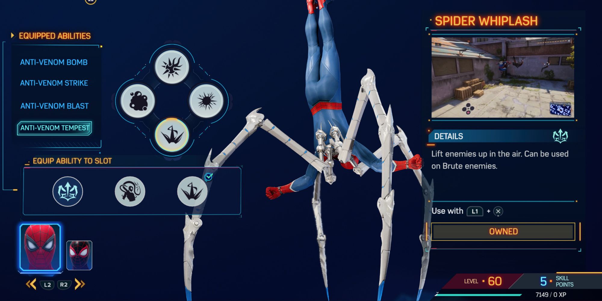 Spider Whiplash ability in Marvel's Spider-Man 2