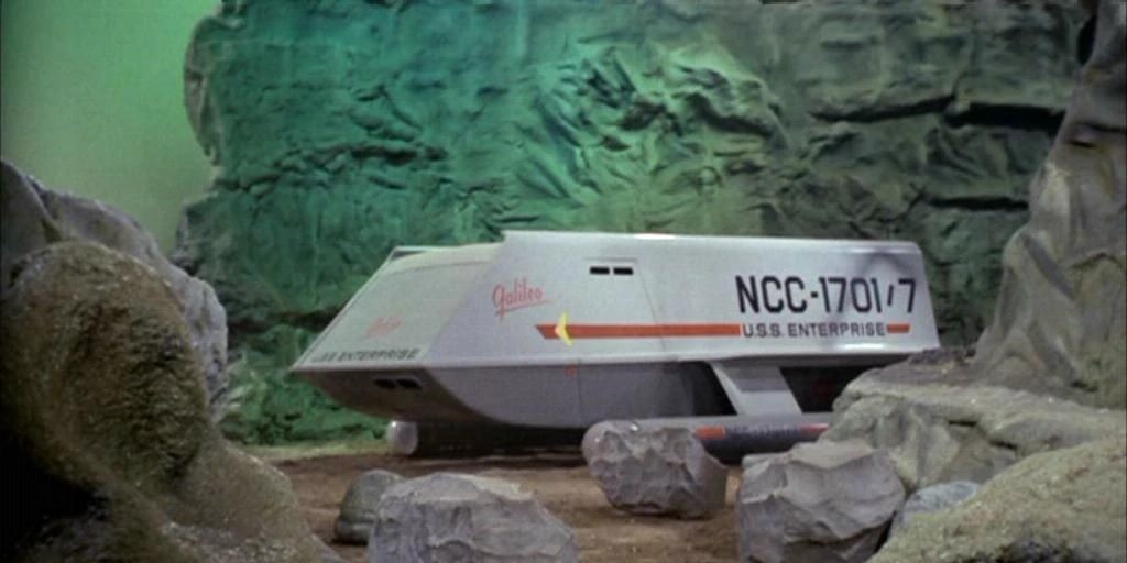 The shuttle Galileo landed on a rocky planet in the Star Trek episode "The Galileo Seven".