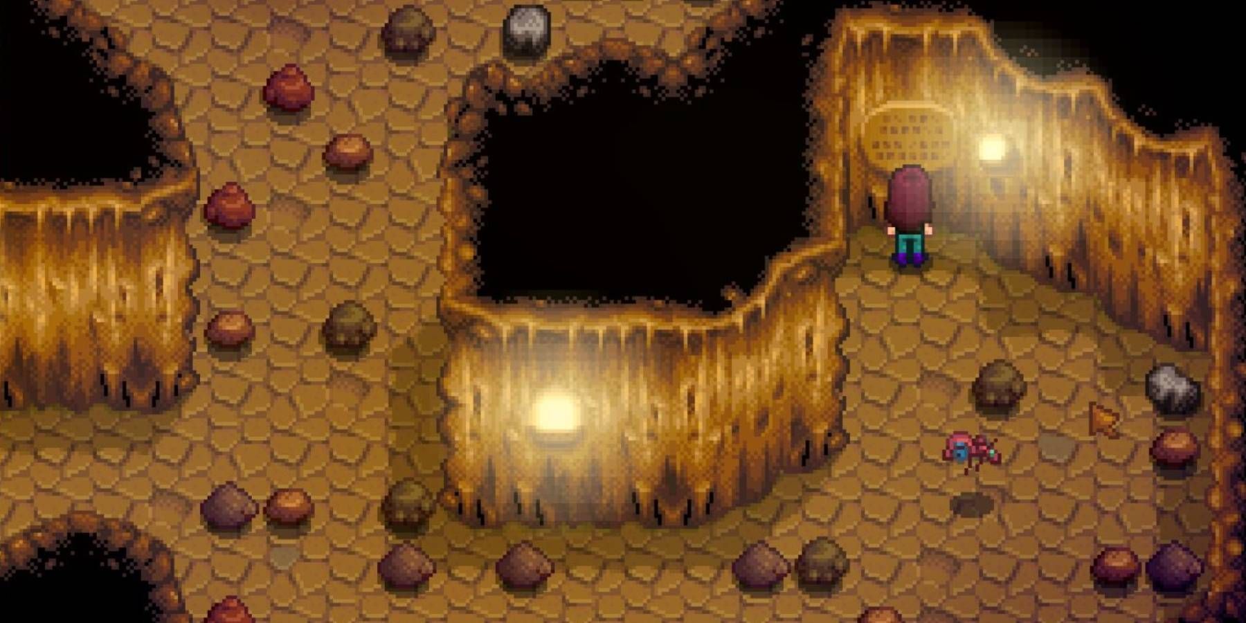 One of the plaques from the Skull Cavern in Stardew Valley