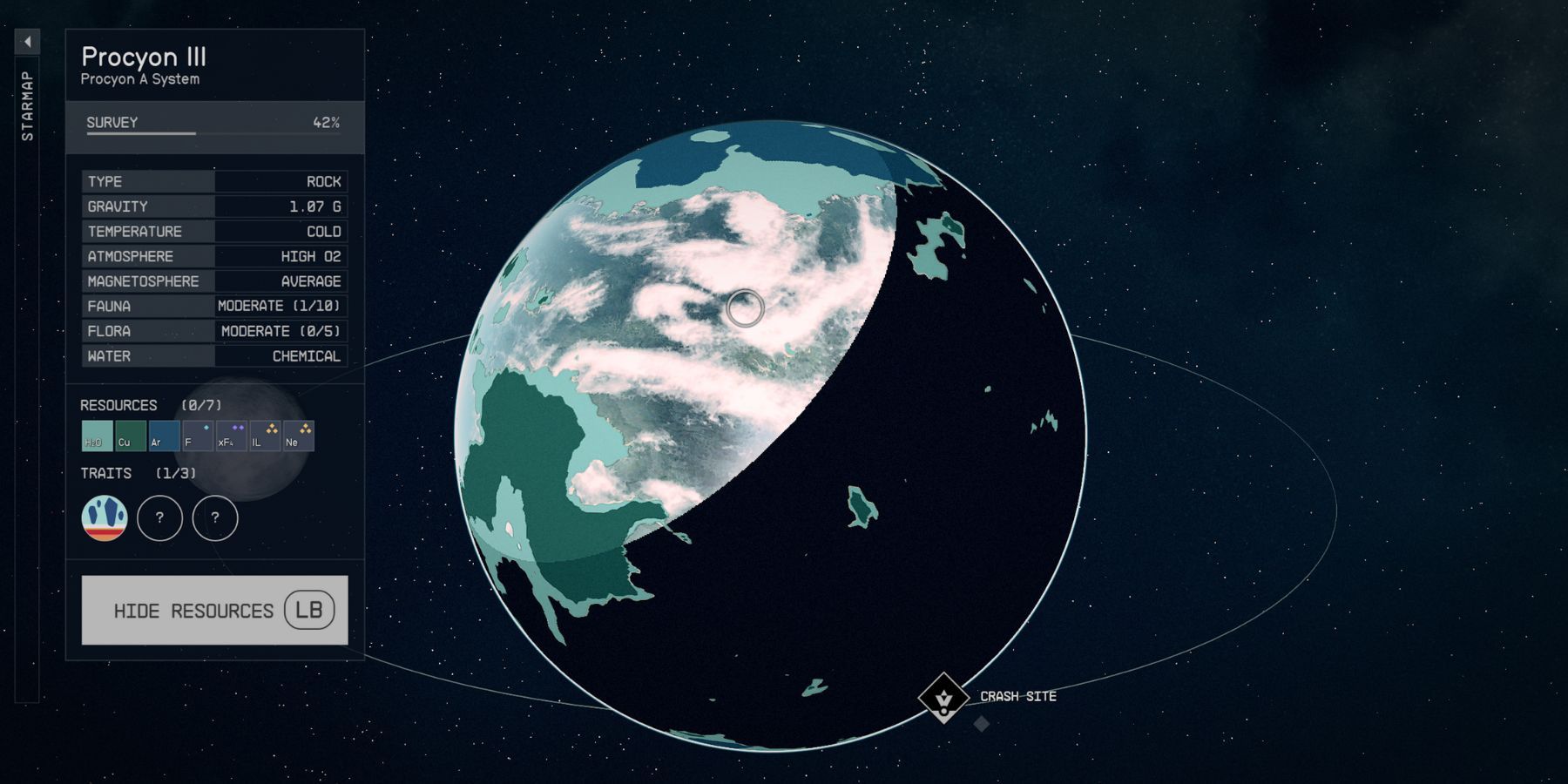 image showing the best planet for farming neon in starfield. 