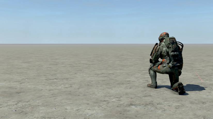 starfield flat planet bug screenshot kneeling