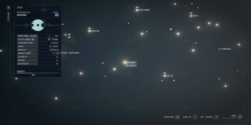 starfield - complete map - aranae galactic