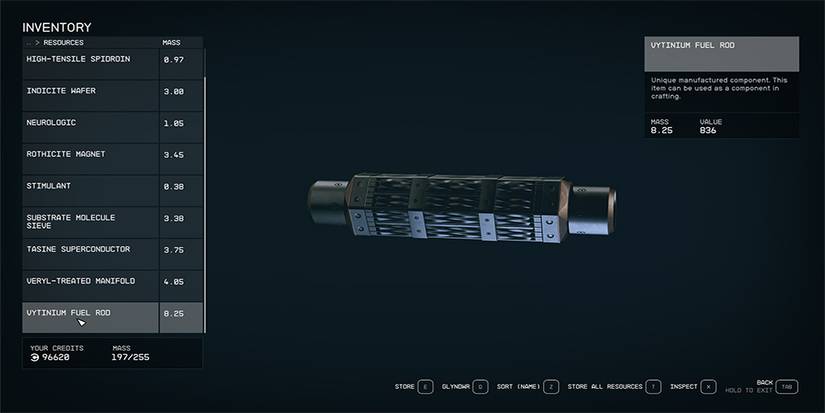 Starfield Vytinium Fuel Rod