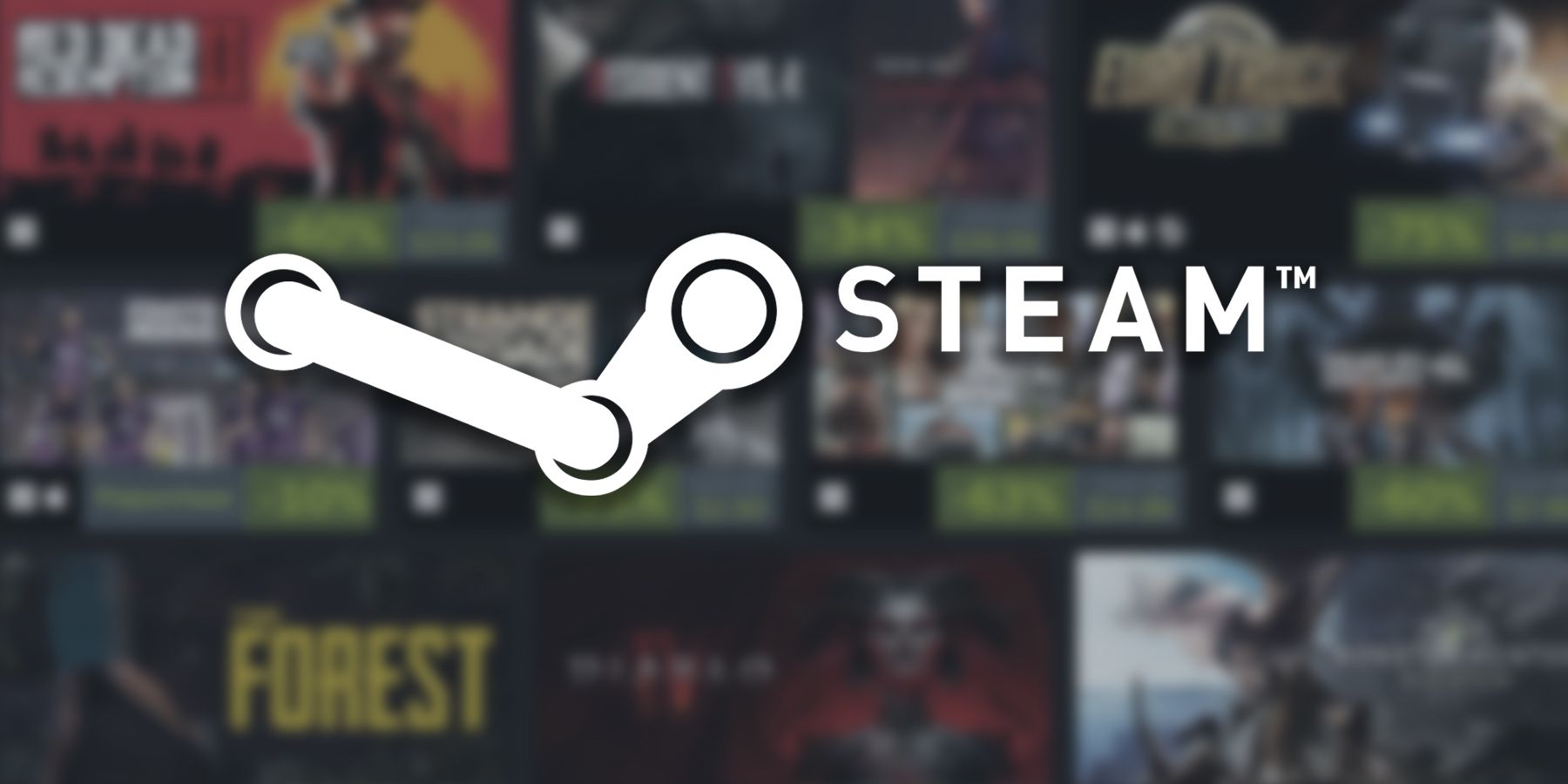 steam logo over game images