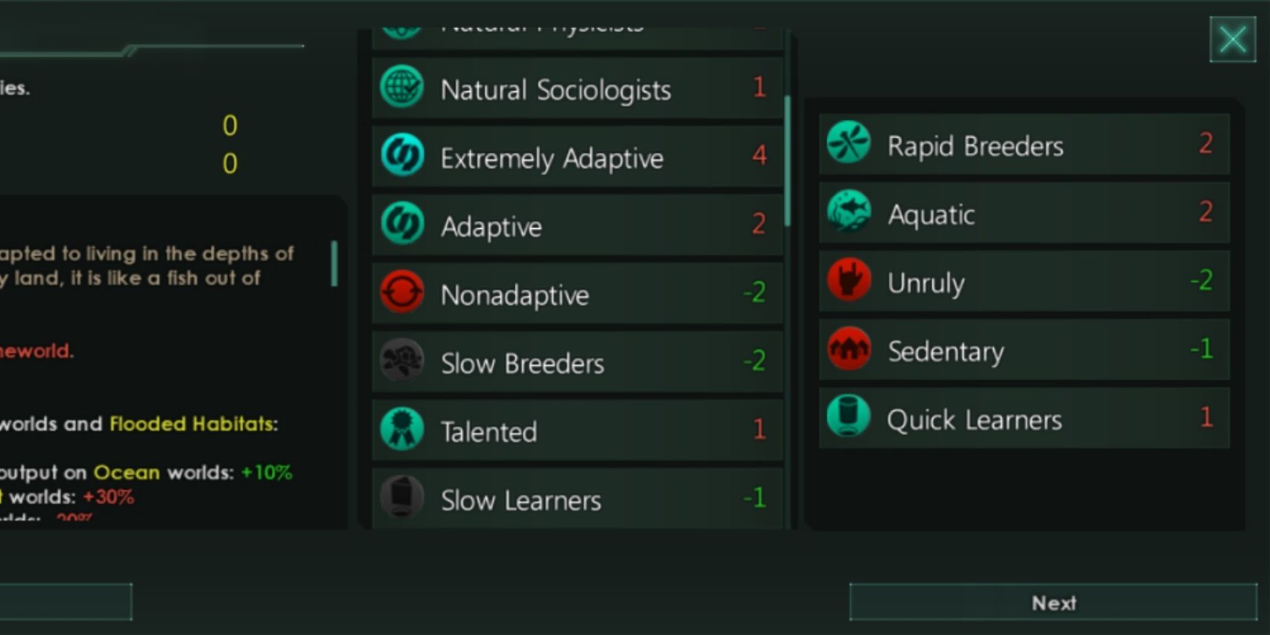 Screenshot for Stellaris Traits Tier List: Aquatic Rush