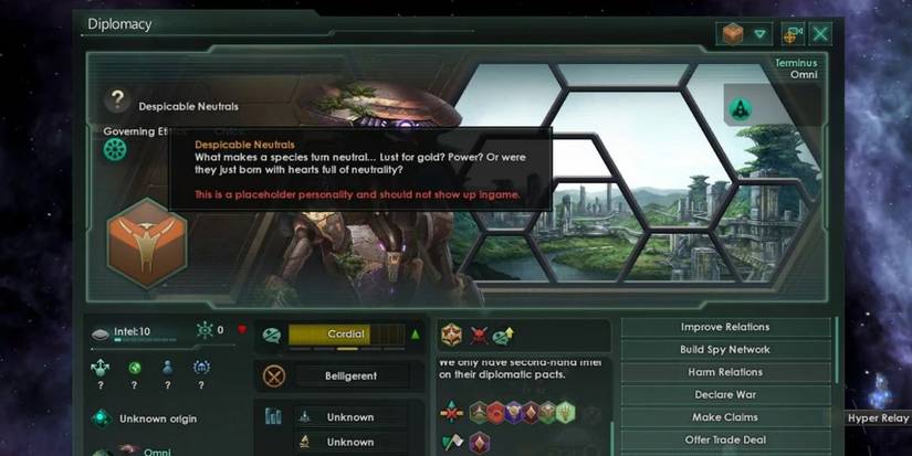 A picture of Stellaris AI Personality, Despicable Neutrals